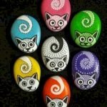 50 Best DIY Painted Rocks Animals Cats for Summer Ideas (15)