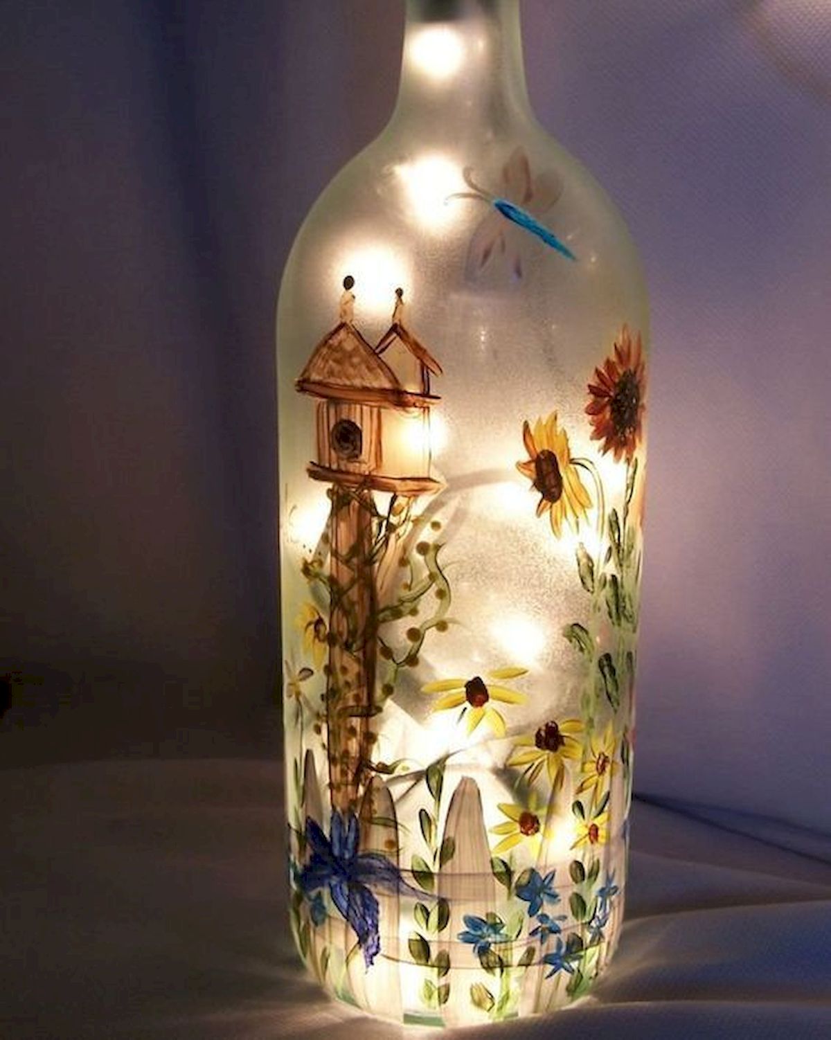 40 Fantastic DIY Wine Bottle Crafts Ideas With Lights (26)