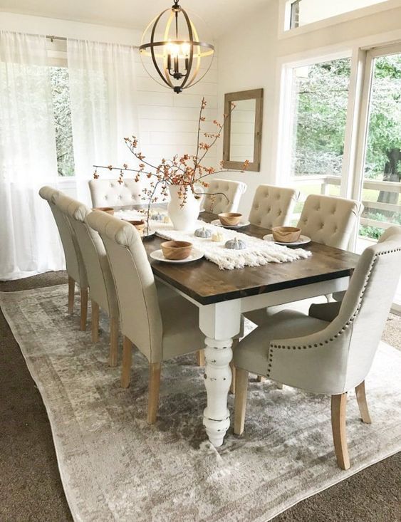 20 Beautiful Farmhouse Dining Room Table Decor Ideas And Remodel (5)